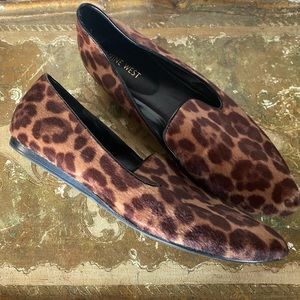 Leopard Fur Flats Nine West 8.5